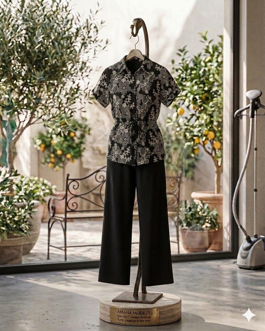Ensemble d'Intérieur Floral Noir